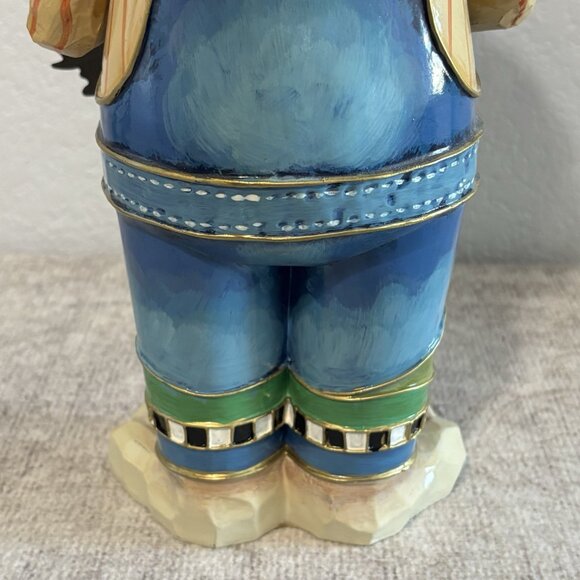 RARE UNIQUE FAUX CARVED WOOD BUNNY RABBIT FIGURINE 12” TALL - Picture 10 of 12